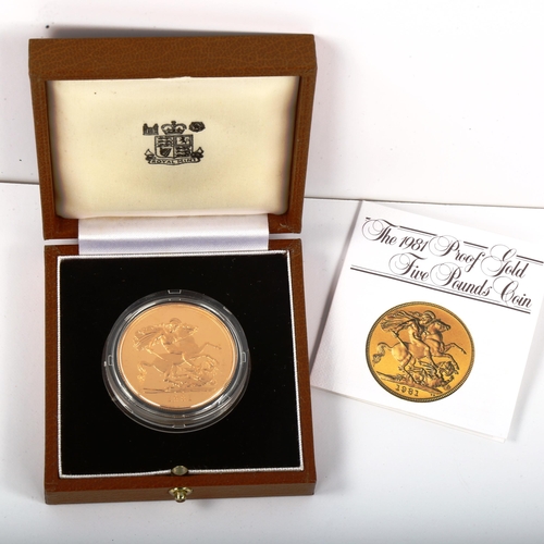 115 - Royal Mint 1981 gold proof five pounds coin, boxed