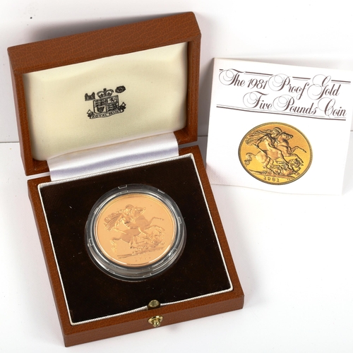 116 - Royal Mint 1981 gold proof five pounds coin, boxed