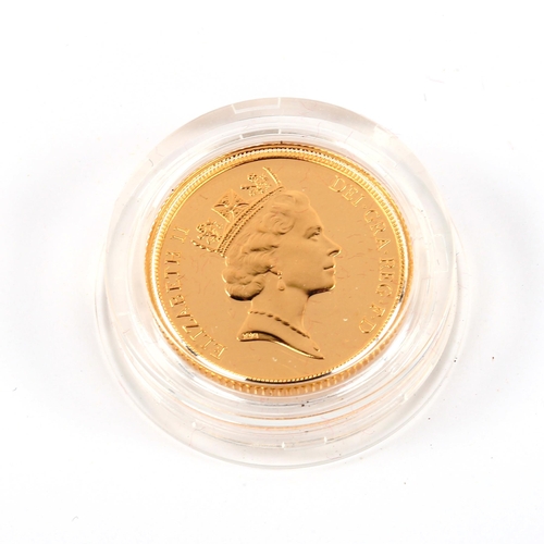 124 - Royal Mint 1985 gold proof sovereign coin, limited edition no. 768 of 25,000, boxed