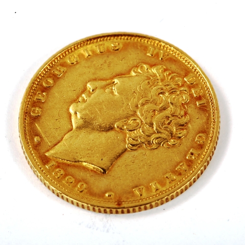 131 - A George IV 1829 gold full sovereign coin, 7.9g