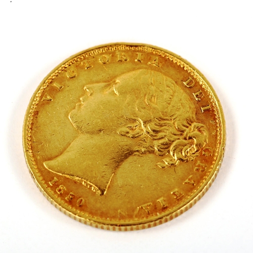 132 - A Victoria 1850 gold full sovereign coin, 7.9g