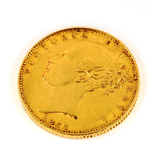 134 - A Victoria 1855 gold full sovereign coin, 7.9g