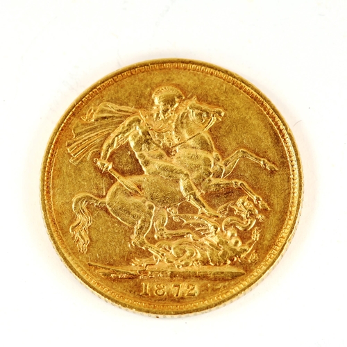 139 - A Victoria 1873 gold full sovereign coin, 7.9g