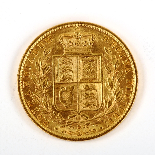 145 - A Victoria 1878 gold full sovereign coin, Sydney Australia Mint, 7.9g