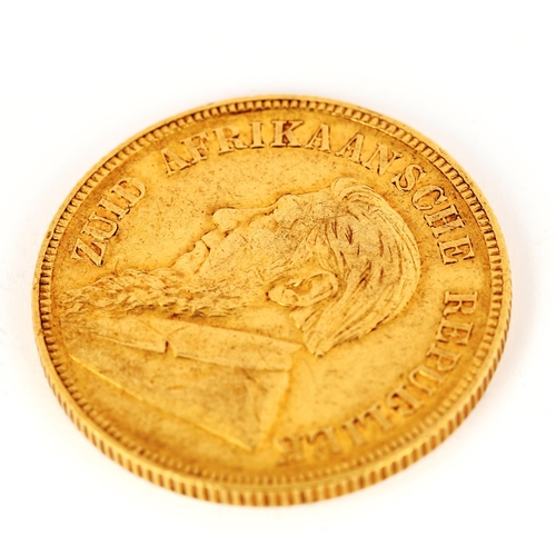 148 - An 1892 South African gold one pond coin, 7.9g