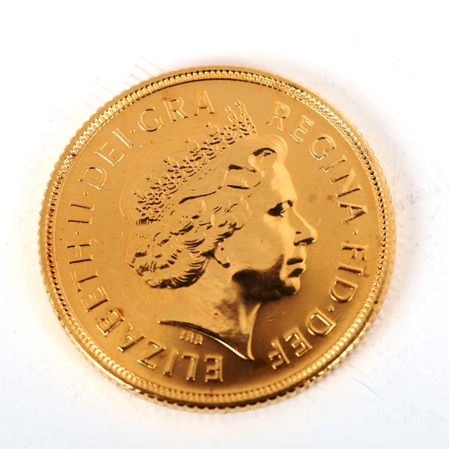 158 - An Elizabeth II 2002 gold full sovereign coin, 7.9g