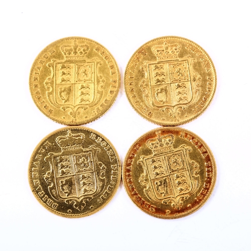 162 - 4 x Victoria gold half sovereign coins, comprising 1852, 1860, 1869 and 1872 (4)