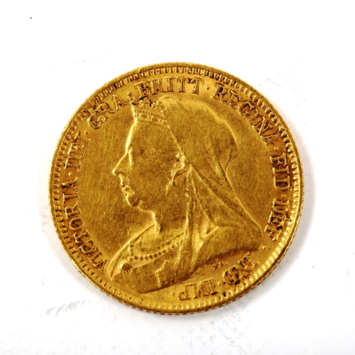 168 - A Victoria 1894 gold half sovereign coin, 3.9g