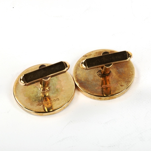 171 - A pair of Elizabeth II 1958 gold full sovereign coin cufflinks, in 9ct gold mounts, 26.4g total