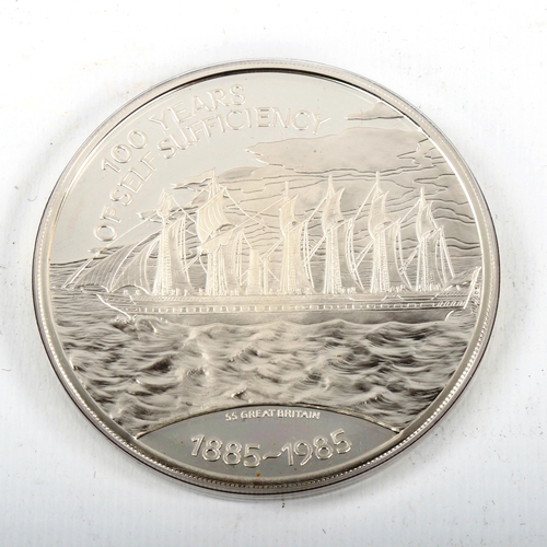 179 - Royal Mint 1985 Falkland Islands 100th Anniversary of Self Sufficiency commemorative silver proof tw... 