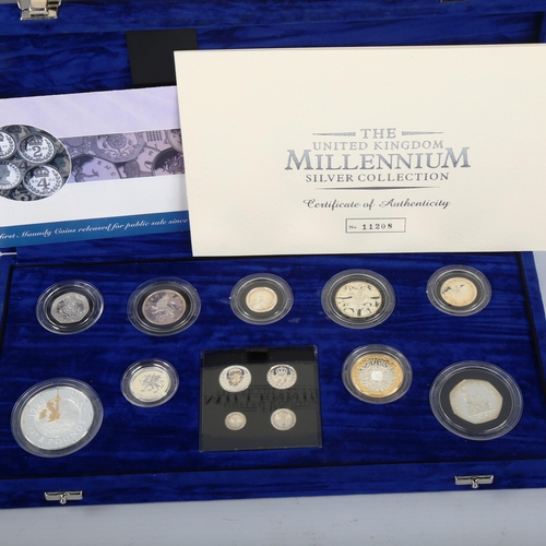 181 - Royal Mint United Kingdom Millennium silver coin collection, limited edition no. 11208 of 15,000, bo... 