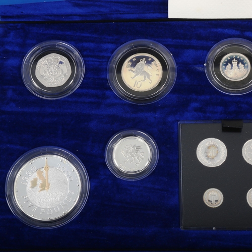 181 - Royal Mint United Kingdom Millennium silver coin collection, limited edition no. 11208 of 15,000, bo... 