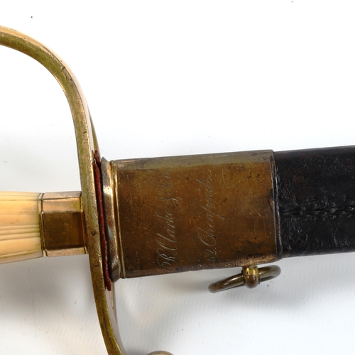 1012 - Late 18th century Infantry Officer's spadroon sword of the 23rd Regiment, the straight fullered blad... 