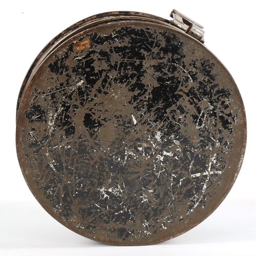 1051 - A Victorian dome-top spice box, with brass handle and integral grater, diameter 16cm