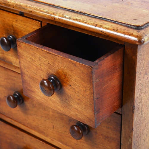 1064 - A Victorian mahogany apprentice piece chest of drawers, height 27cm, width 24cm