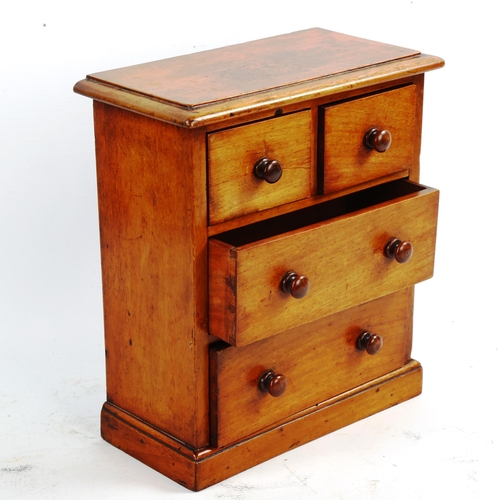 1064 - A Victorian mahogany apprentice piece chest of drawers, height 27cm, width 24cm