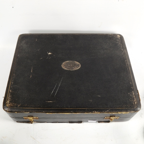 1066 - Ainsley silver-mounted coffee set, with original silver spoons in original fitted case