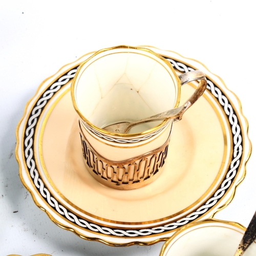 1066 - Ainsley silver-mounted coffee set, with original silver spoons in original fitted case