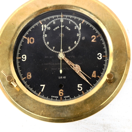 67 - JAEGER - a Vintage British RAF aeronautical Spitfire-clock, ref. 6A/676, Mk IIIA, by S Smith & Sons ... 