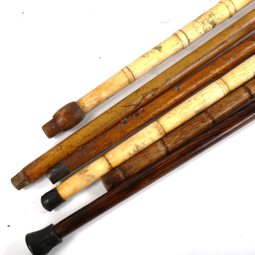 1072 - A group of 6 Oriental walking sticks