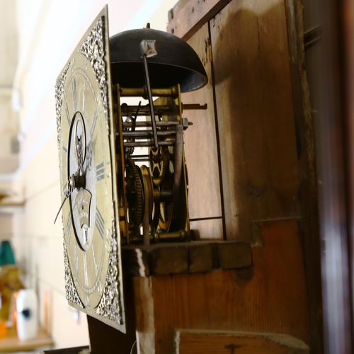 73 - An 18th century oak longcase clock, by Robert Cutbush of Maidstone, 11