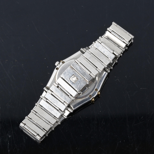 78 - OMEGA - a stainless steel Constellation chronometer quartz bracelet watch, ref. 396.1069, white dial... 