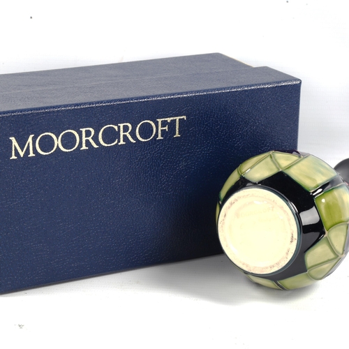 1102 - MOORCROFT POTTERY - a Violet design narrow-neck vase, height 16.5cm, boxed