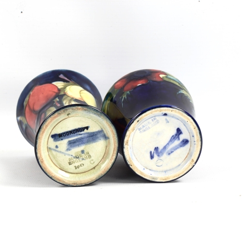 1103 - MOORCROFT POTTERY - 2 small vases, height 9cm