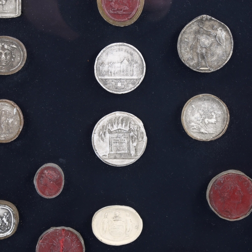 1117 - A set of plaster intaglio seals in modern gilt frame, overall frame dimensions 41cm x 31cm