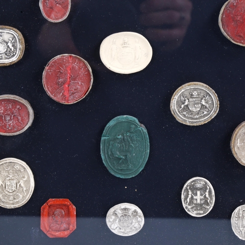 1117 - A set of plaster intaglio seals in modern gilt frame, overall frame dimensions 41cm x 31cm