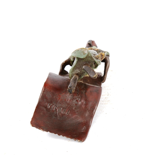 1307 - Austrian cold painted bronze Arab carpet seller, height 8cm