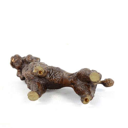 1316 - Austrian cold painted bronze Poodle, length 7cm