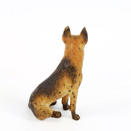 1317 - Austrian cold painted bronze German Shepherd dog, height 6cm