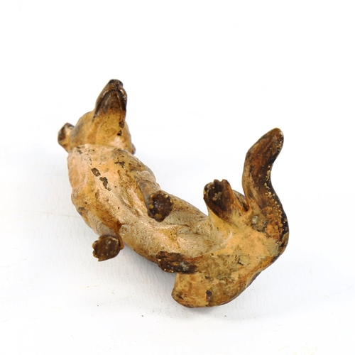 1317 - Austrian cold painted bronze German Shepherd dog, height 6cm