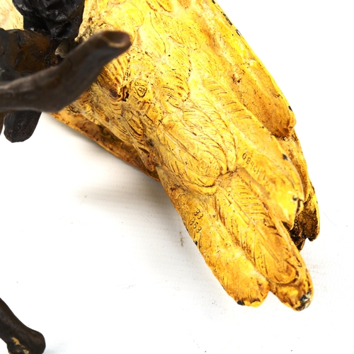 1331 - A large Bergmann style cold painted bronze parrot on a branch, height 30cm