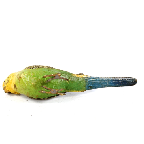 1332 - Austrian cold painted bronze parakeet, length 16cm