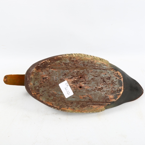 1353 - A Folk Art painted wood decoy duck, length 36cm