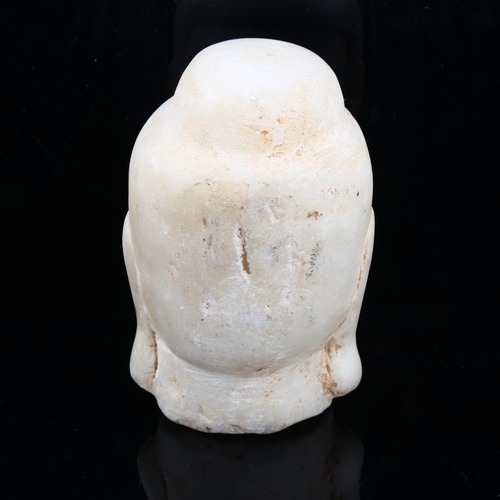 1368 - A Chinese alabaster Buddha head, height 15cm