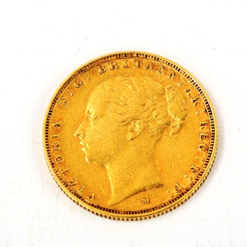 186 - A Victoria 1886 gold full sovereign coin, 7.9g