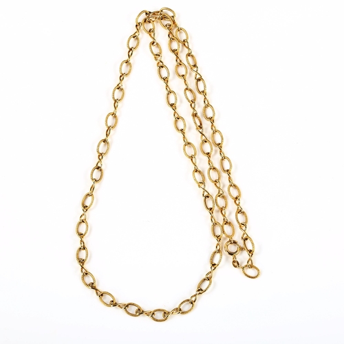 216 - A modern Italian 18ct gold fancy link chain necklace, length 76cm, 14.6g