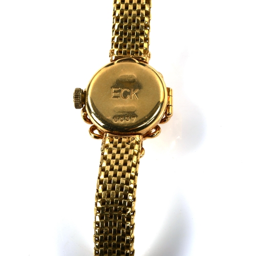 319 - A lady's Vintage 18ct gold diamond cocktail bracelet watch, by Golay-Stahl, with modern round brilli... 