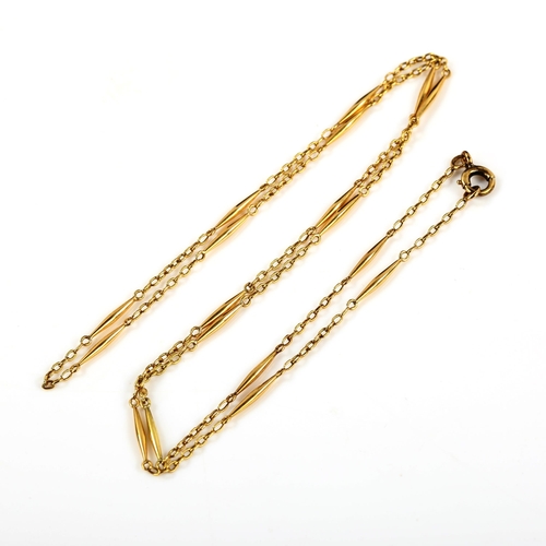 330 - A French 18ct gold fine fancy link chain necklace, length 48cm, 4.5g