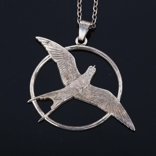 Bird shop pendant silver