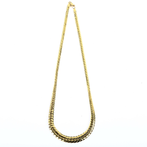 463 - An Italian 18ct gold graduated herringbone link chain necklace, length 45cm, 15.7g