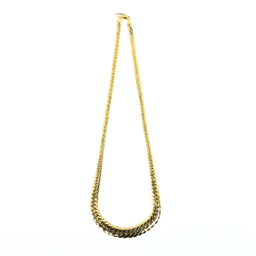 463 - An Italian 18ct gold graduated herringbone link chain necklace, length 45cm, 15.7g