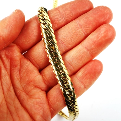 463 - An Italian 18ct gold graduated herringbone link chain necklace, length 45cm, 15.7g