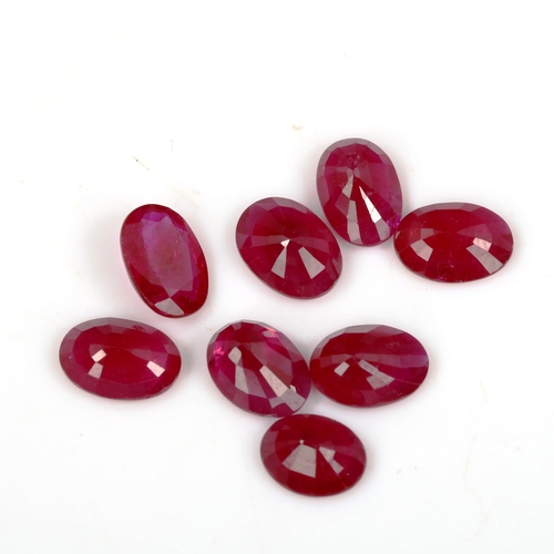 528 - 8 unmounted oval mixed-cut rubies, 1.4g total