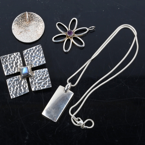 558 - Various Scandinavian silver jewellery, comprising 2 x pendants and 2 x brooches, makers include Akse... 