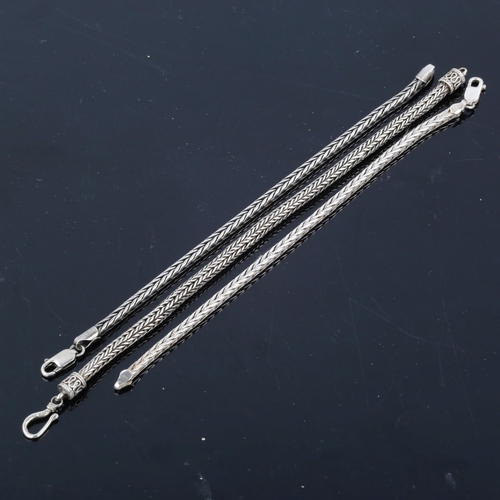 561 - 3 Danish silver chain bracelets, makers include Sue Sandek and Jens Ove Pedersen, lengths 20cm and 2... 