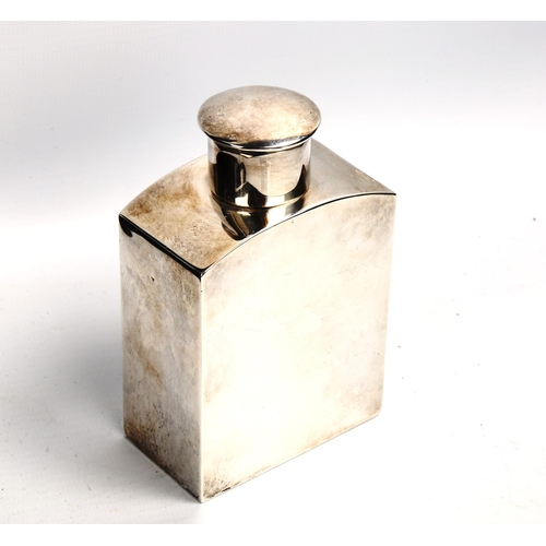 738 - A small early 20th century silver tea caddy, indistinct hallmarks, height 11cm, 4oz